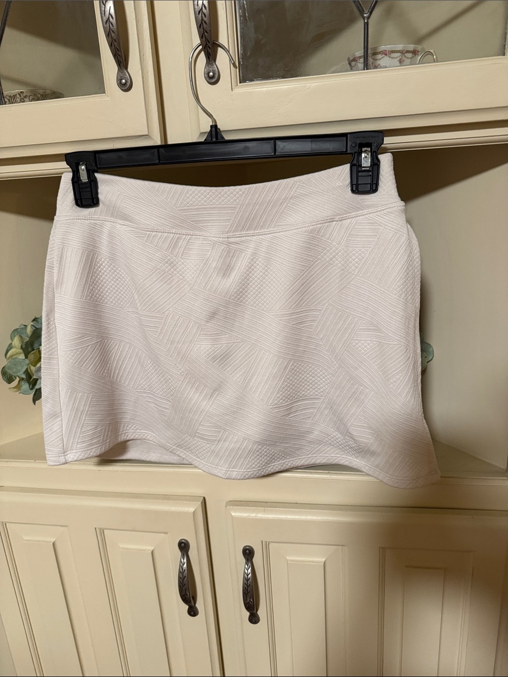 White Textured A-Line Women's Skirt
